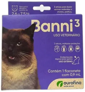 Banni 3 Antipulgas para Gatos de 2,6kg a 7,5kg – 1 pipeta