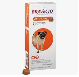 Bravecto Caes 250mg Antipulgas e Carrapatos 4,5 a 10kg