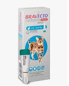 Bravecto Transdermal – Antipulgas, Sarnas e Vermes – Gatos de 2,8 a 6,25kg – 1 Pipeta