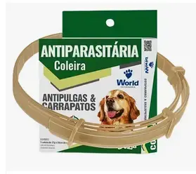 Coleira Antiparasitária World Para Cães Proteção Contra Pulgas E Carrapatos