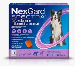 NexGard Spectra Antipulgas Carrapatos Vermifugo 15,1 a 30kg