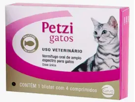 Ceva – Petzi Vermífugo para Gatos – 4 Comprimidos