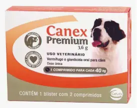 Ceva Vermífugo Canex Premium Cães 3 6G Cães 40Kg Para Cães