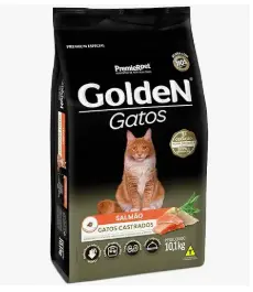Golden Ração para Gatos Adultos Castrados Sabor Salmão – 10,1kg Premier Pet Adulto
