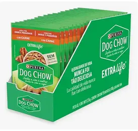 Pack Nestlé Purina Dog Chow Ração Úmida Para Cães Adultos Raças Pequenas Carne Ao Molho – Com 15 Sachês 100g