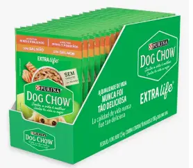 Pack Ração Úmida Cães Adultos Pequenos Dog Chow Salmão – Com 15 Sachês 100g