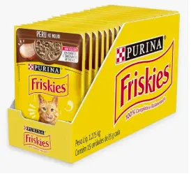 Pack Ração Úmida Friskies Para Gatos Adultos Sabor Peru Ao Molho – Com 15 Sachês 85g