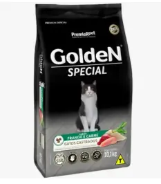 PremieR Pet Golden Special Ração Seca para Gatos Castrados Sabor Frango e Carne 10,1kg
