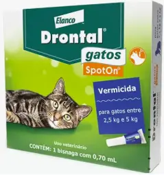 Vermífugo Drontal SpotOn para Gatos de 2,5 Kg a 5 Kg – 1 Bisnaga
