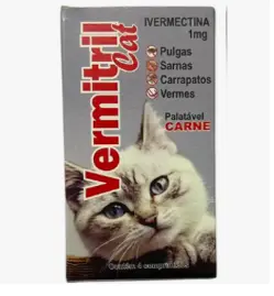 Vermífugo para Gatos 4 Comprimidos Mastigáveis