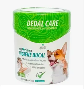 Pet Clean Dedal Care Bucal Para Cães E Gatos, Kit Com 30 Unidades Descartáveis